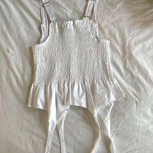 Smocked cotton corset style top